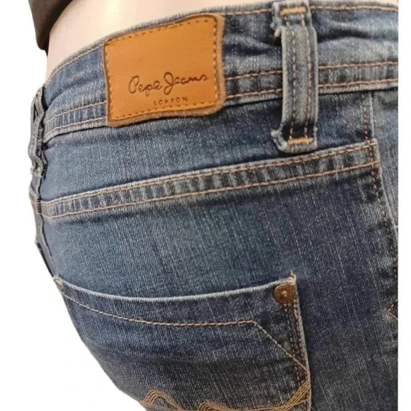 Pepe Jeans Low Rise Skinny Medium Wash Blue Jeans Size 30 - Picture 7 of 12